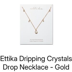 ethika 14k Gold Necklace with Clear Teardrop Pendant